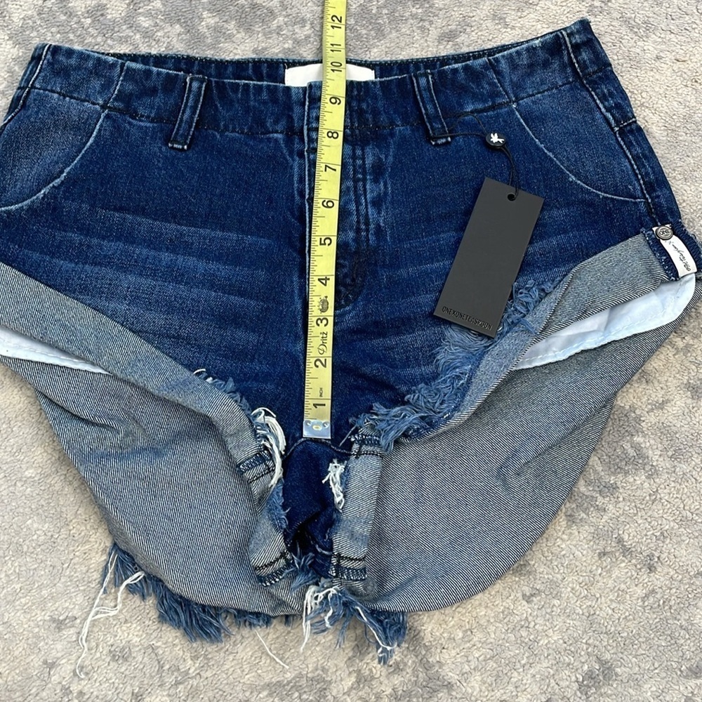 NWT One Teaspoon Sailors Low Rise Relaxed Fit Shorts Dark Wash Sz 26 - Picture 9 of 11